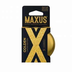 Презервативы Maxus Golden Limited Edition в железном кейсе, золотые, 3 шт.